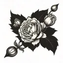 Carnation with death date tattoo design idea