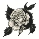 Carnation with death date tattoo design idea