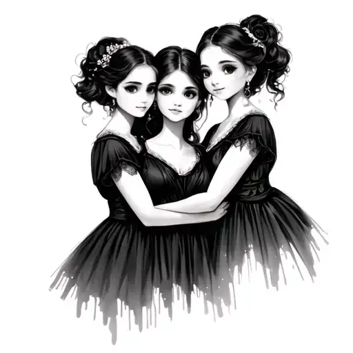 3 Daughters tattoo design idea