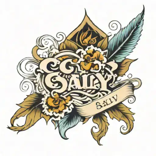 Sally name tattoo tattoo design idea