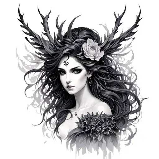 Nyx Goddess tattoo design idea