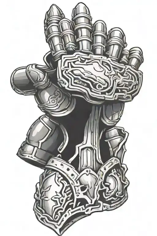 armor gauntlet    tattoo design idea