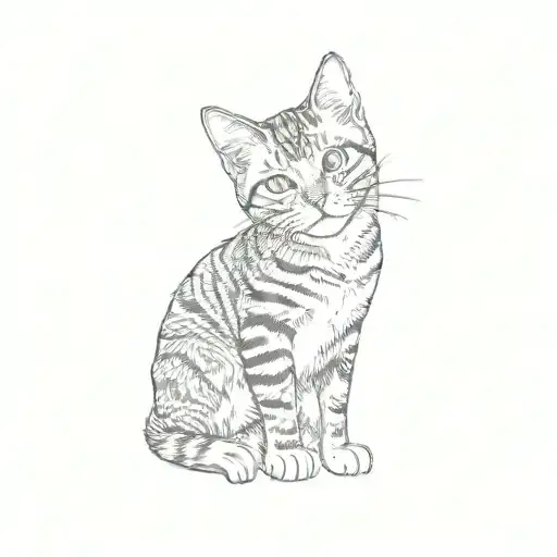 a tabby cat tattoo design idea