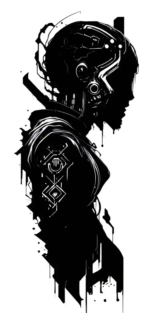 cyberpunk inspired tattoo tattoo design idea
