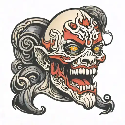 ghost face with face tattoo design tattoo design idea