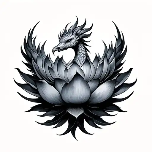 Lotus Phoenix tattoo design idea