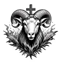 ram, water, Fire, Irish cross tattoo tattoo design idea