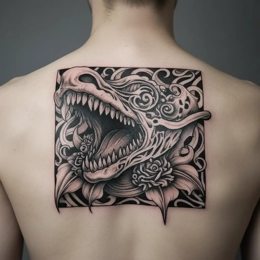 Throat tattoo design idea