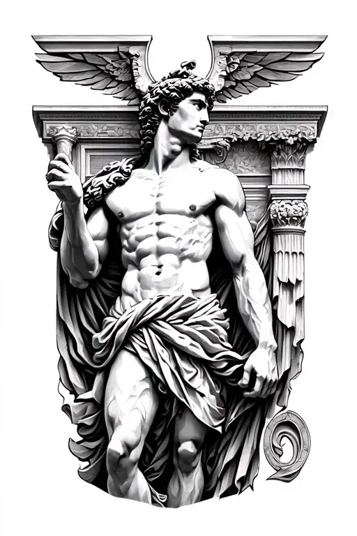 atlas greek god Hermes tattoo design idea