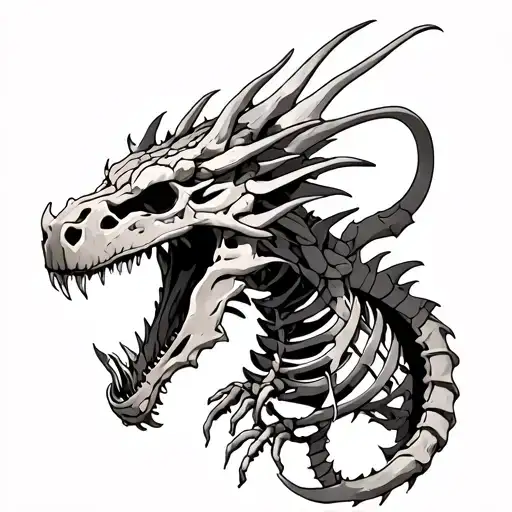 Dragon Skeleton tattoo design idea