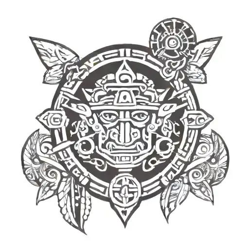 indigenous mayan graphics tattoo design idea