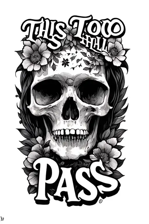 this too shall pass written tattoo design idea