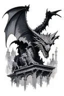 gothic architecture into a gargoyle tattoo design idea