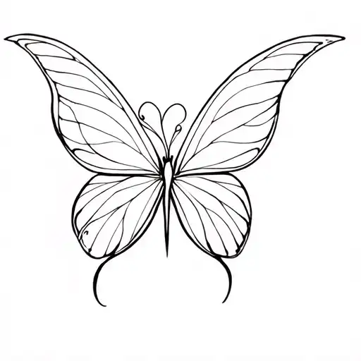 butterfly with a fairy tattoo design idea