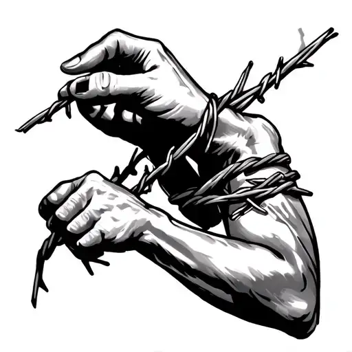 barb wire wrapped around fore arm tattoo tattoo design idea