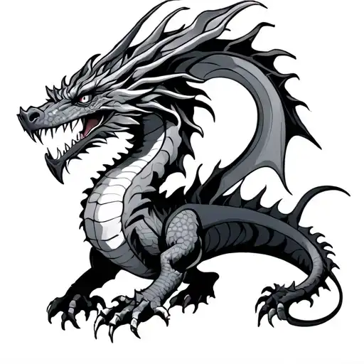 Electric Dragon tattoo design idea
