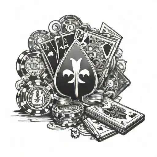poker, pack, ambition tattoo design idea
