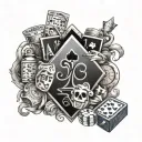 poker, pack, ambition tattoo design idea