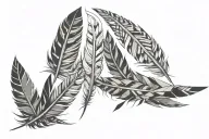 feathers falling throug space tattoo design idea