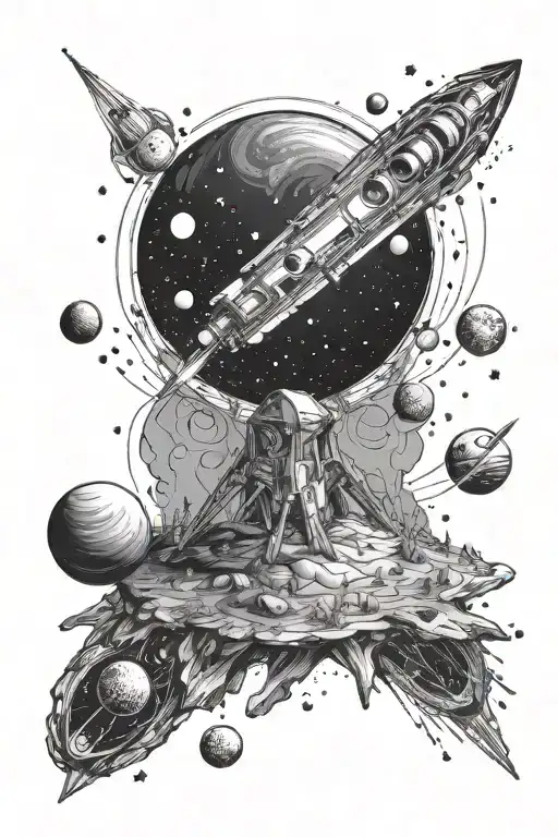 astronomy related like universe tattoo design idea