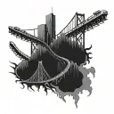 Roller coaster with skyline tattoo design idea