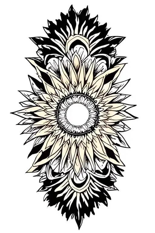 mandala hypnosis starburst tattoo design idea