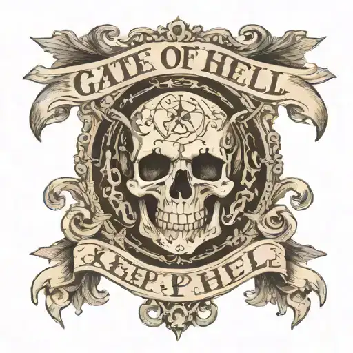 gate of hell keep going " tattoo design idea
