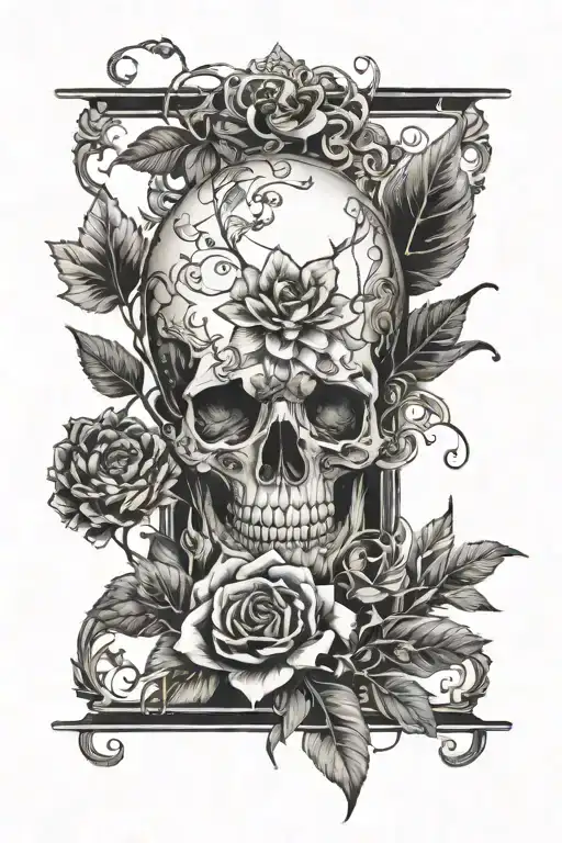 moment mori memento vivere tattoo design idea