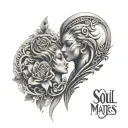 soul mates tattoo design idea