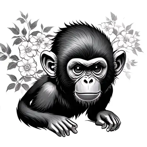 Chinese Monkey tattoo design idea