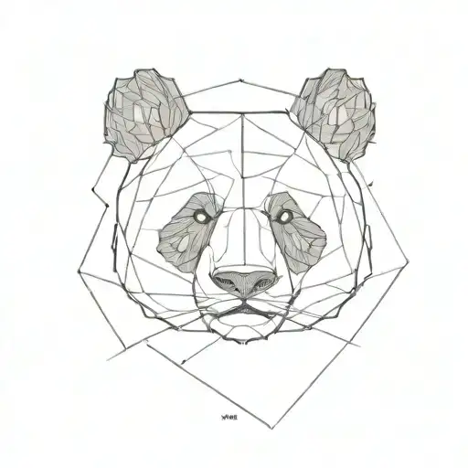 panda bear strong male tattoo design idea