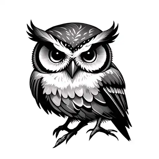 Cute Owl tattoo design idea