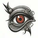itachi sharingan in the eye of Horus  tattoo design idea