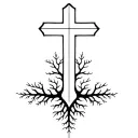 Cross With Roots tattoo design idea