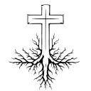 Cross With Roots tattoo design idea