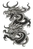 ox and dragon wrapped tattoo design idea