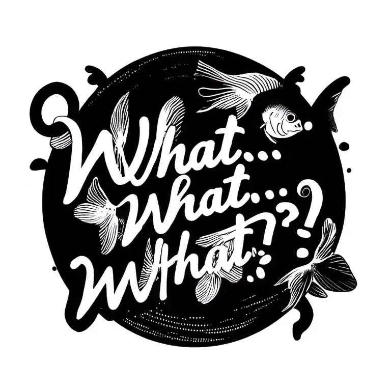 "What… What?!" goldfish swim in circle tattoo design idea