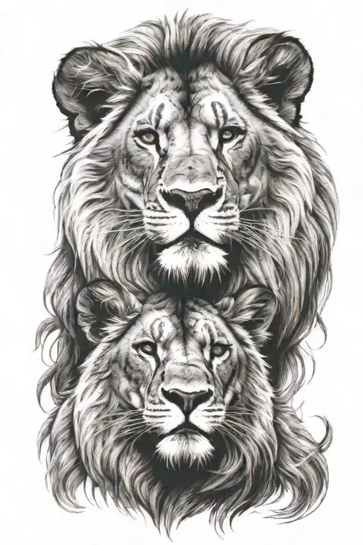 mufasa and simba tattoo design idea