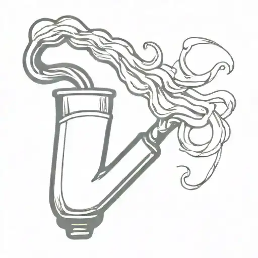 corncob pipe with smoke coming out of it  tattoo design idea