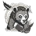 smoky eye bear tattoo design idea