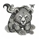 smoky eye bear tattoo design idea