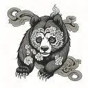 smoky eye bear tattoo design idea