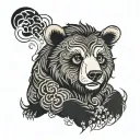 smoky eye bear tattoo design idea