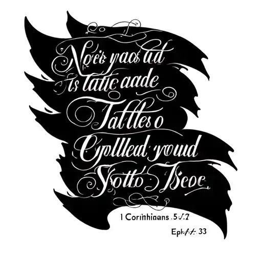 two bile verses 1 Corinthians 13:4-7, Ephesians 5:22-33 tattoo design idea