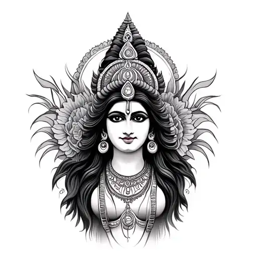 Durga tattoo design idea