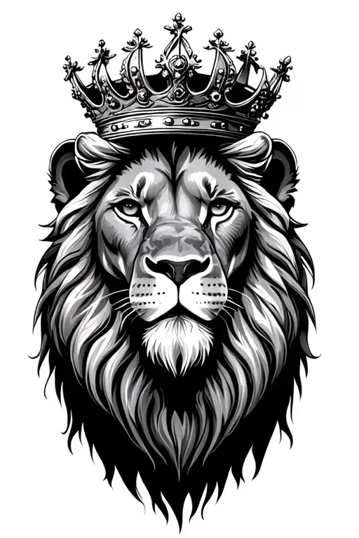 lion with Dutch royal crown tattoo design idea