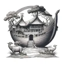 Noah's ark tattoo design idea
