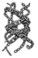 Crowded Chains, Wrapping, Chains, Ankle sleeve tattoo design idea