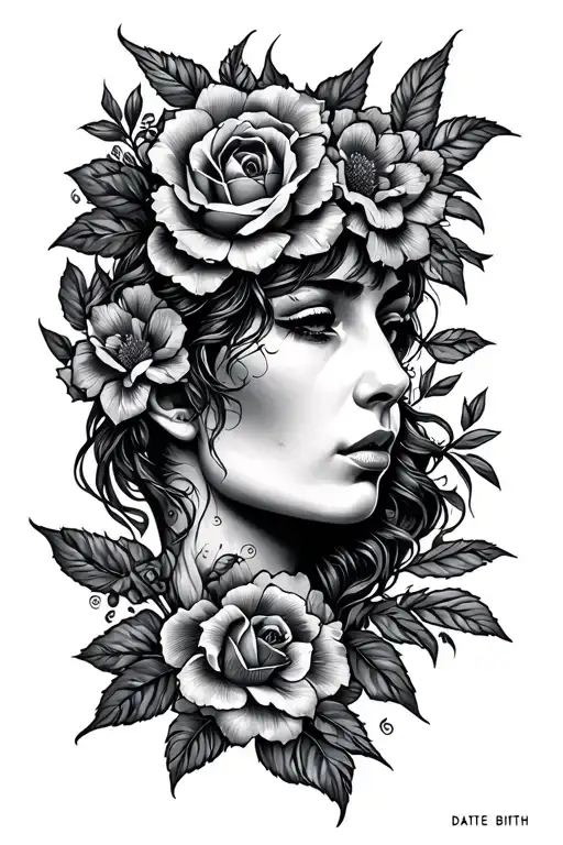 date of birth tattoo design idea