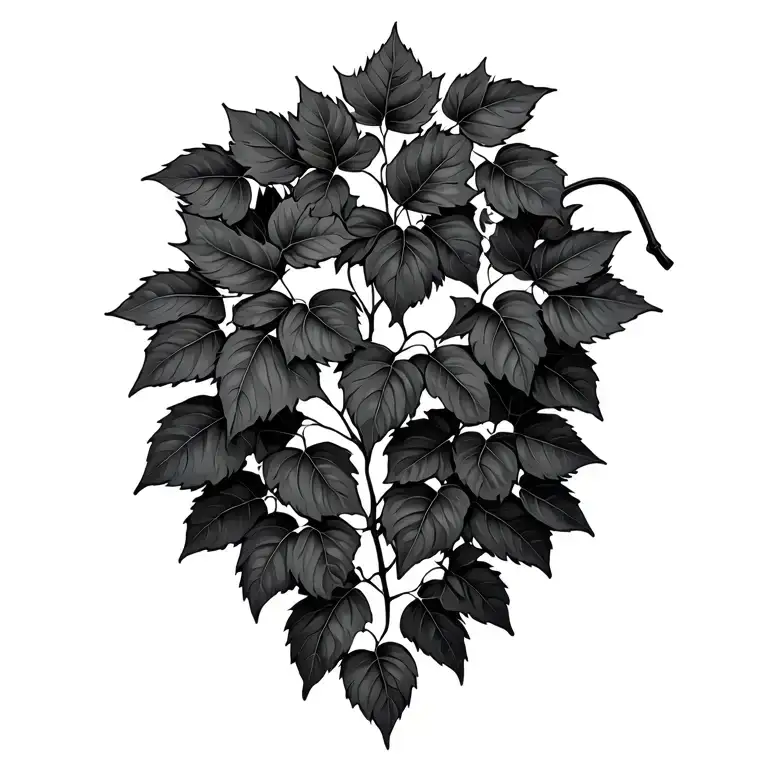 ivy leaves growing tattoo design idea